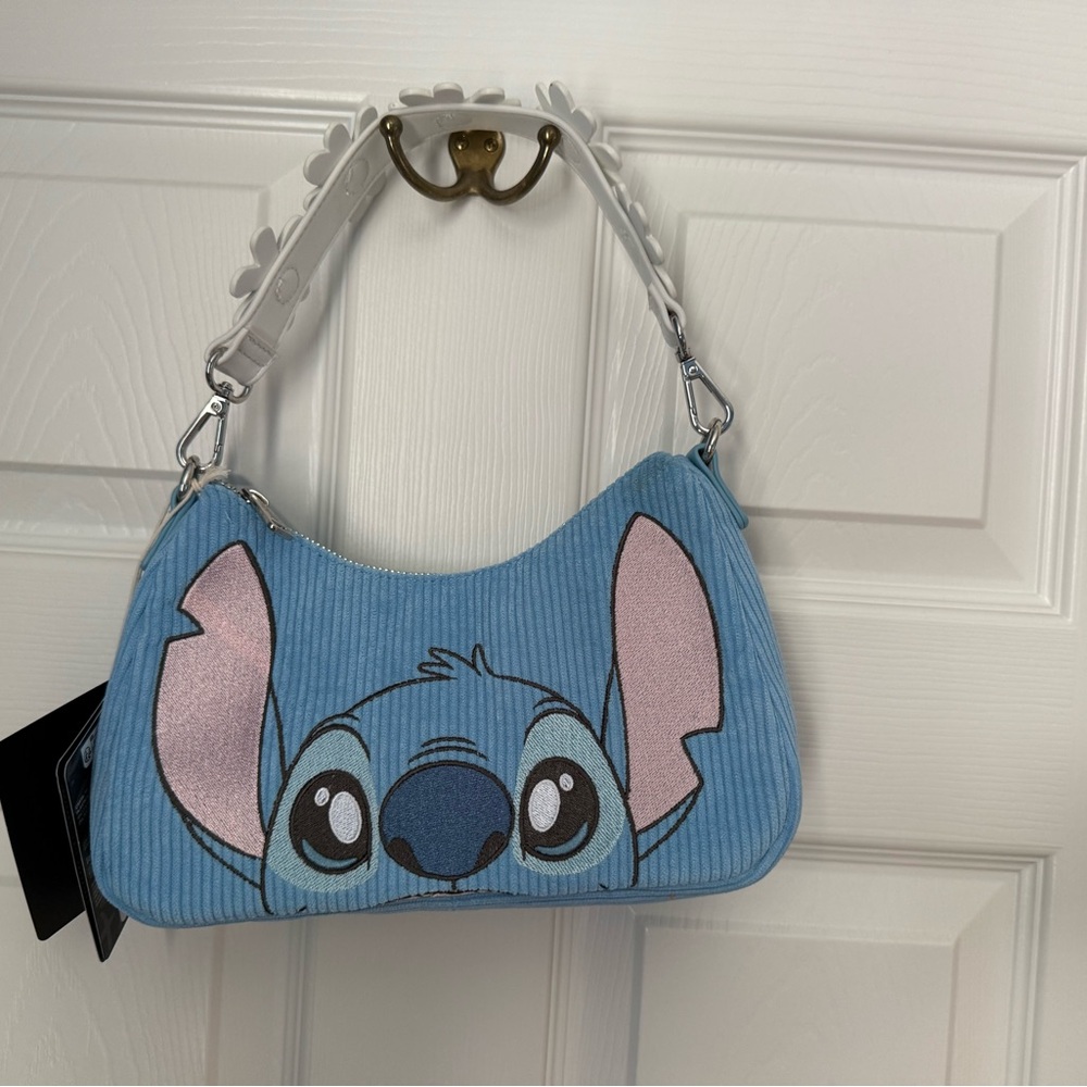 Loungefly Disney Lilo & Stitch Corduroy Shoulder/Crossbody Bag with Daisies